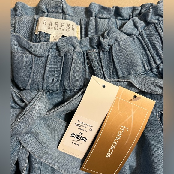 NWT Harper Heritage Denim High Waist Tie Shorts - Picture 3 of 3